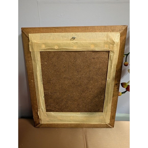 Vintage Framed Needlepoint‎ Art Little Girl Embroidery Wall Decor Home Accent - Picture 4 of 4